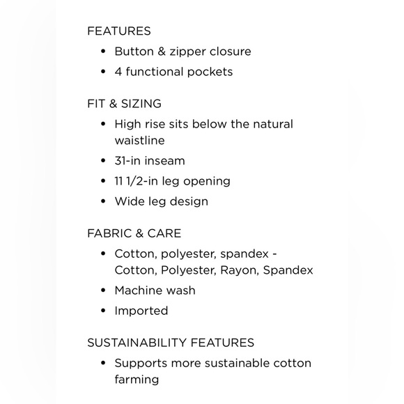 ๐ EUC ๐ Sonoma Goods For Life - Wide Leg Jeans - Size 8 - Color Cream - Picture 4 of 5